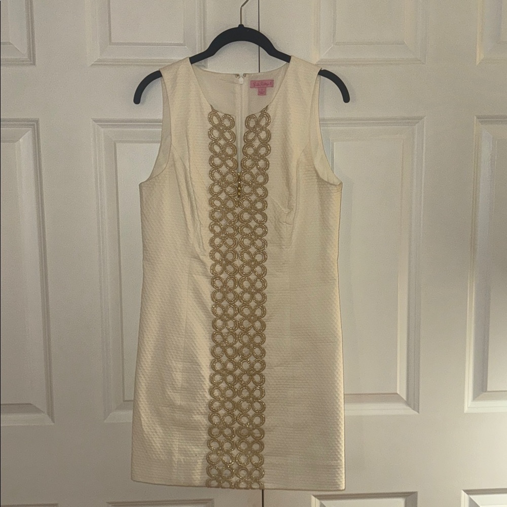 Lilly Pulitzer Cream and Gold Mini Dress